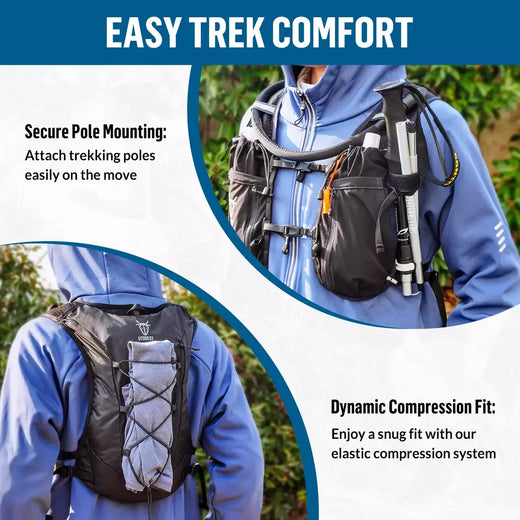 UTOBEST Trail Running Mochila, Colete de Hidratação Ultra Leve, Bexiga De Água 2L, Caminhada Ao Ar Livre, Maratona, Caminhada, 10L
