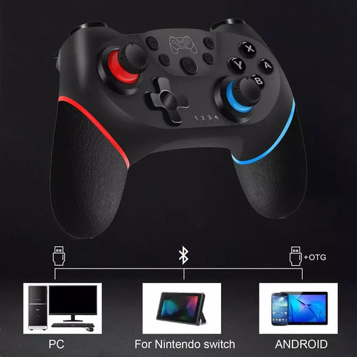 Controlador sem fio compatível com bluetooth para ns/ns lite/ns console oled gamepad android telefone pc joystick controle com 6 eixos