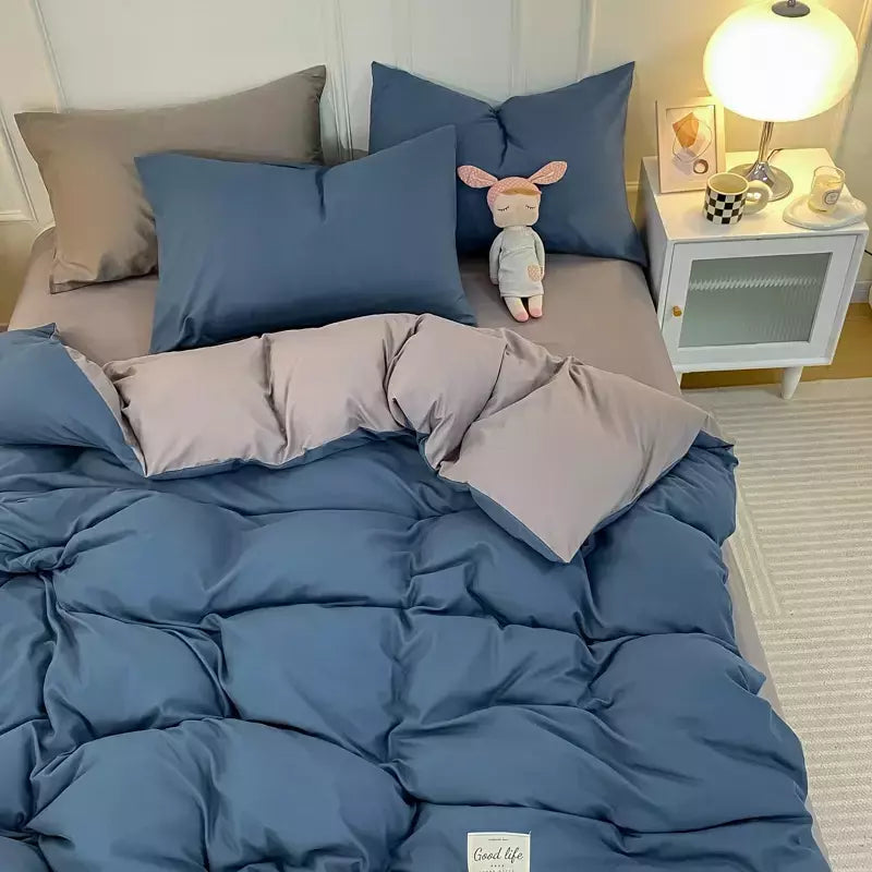 Yanyangtian rendas 4-piece conjunto de cama folha colcha capa fronha linho para a família crianças quarto sala estar conjunto 4 pçs