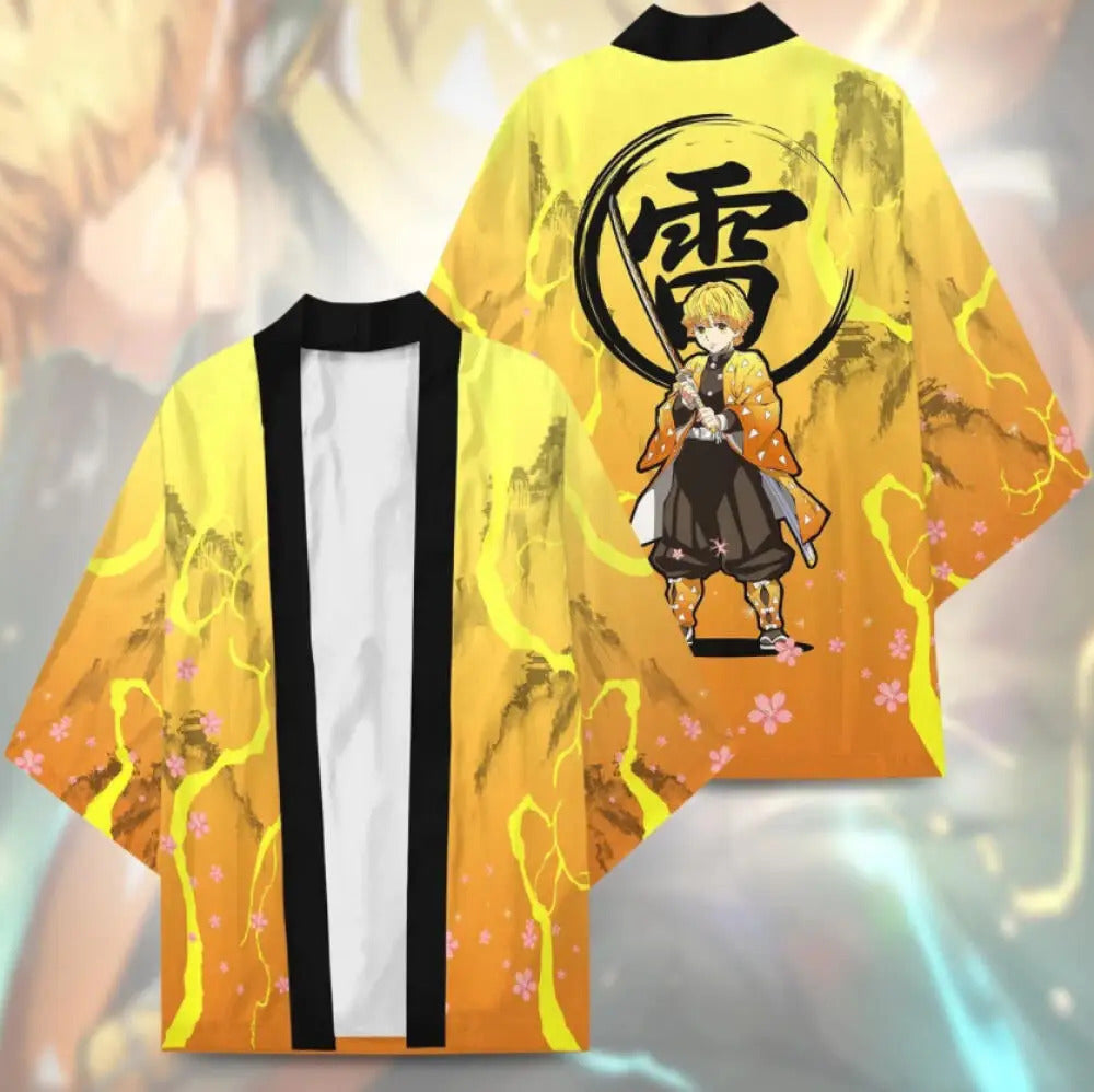 Personagem de anime japonês impresso quimono cardigan masculino feminino verão borboleta kochou shinobu impresso traje tradicional japonês