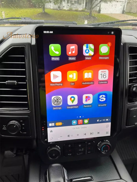 14.4 Polegada android 128g para ford f150 f250 f350 2015-2021 tesla estilo carro gps navegação multimídia player rádio fita unidade central hd