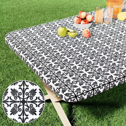 Olanly Retângulo Toalha De Mesa De Vinil, Elástica Cabido Toalha De Mesa, Capas De Plástico Impermeável, Dobre Mesas, Piquenique, Camping, Ao Ar Livre