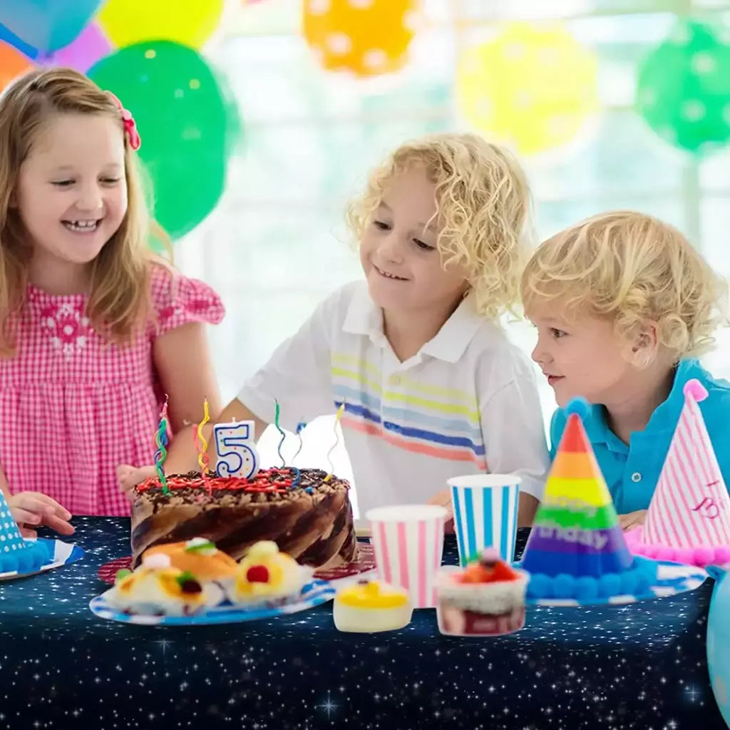 Toalha de mesa descartável com céu espaço e astronauta design para festa de aniversário, mesa retangular tampa para chá de bebê