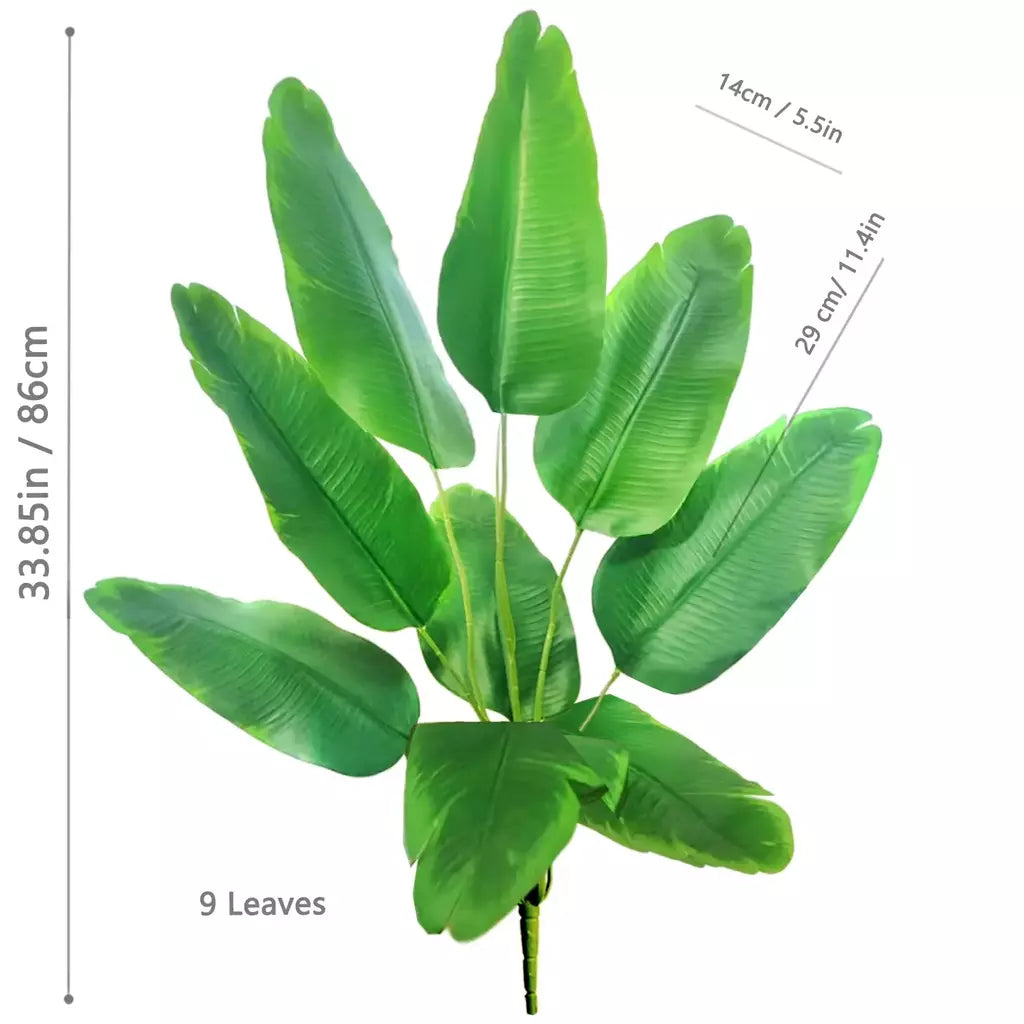 Palmeira tropical artificial 60-90-120cm(47,2 pol.) folhas de planta de banana falsa toque real planta de plástico strelitzia para jardim doméstico