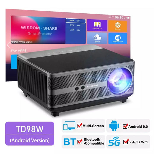 ThundeaL Projetor Android TD98 WiFi LED Vídeo Feixe de Filme TD98W Home Theater projetor 4k portátil smart tv home-appliance projetor 1080P nativo projetores no brasil
