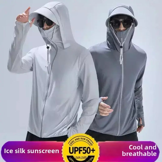 Roupas de pesca ao ar livre de verão masculino malha de seda gelo respirável solto proteção solar secagem rápida anti-uv leve camisa de pesca