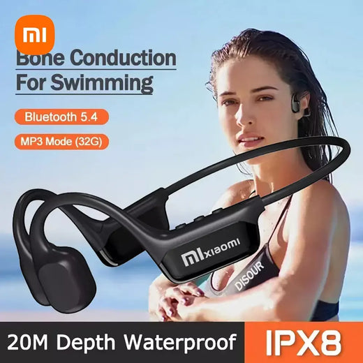 Xiaomi ipx8 à prova dwaterproof água natação condução óssea fone de ouvido bluetooth baixo sem fio mp3 player ciclismo fitness fone
