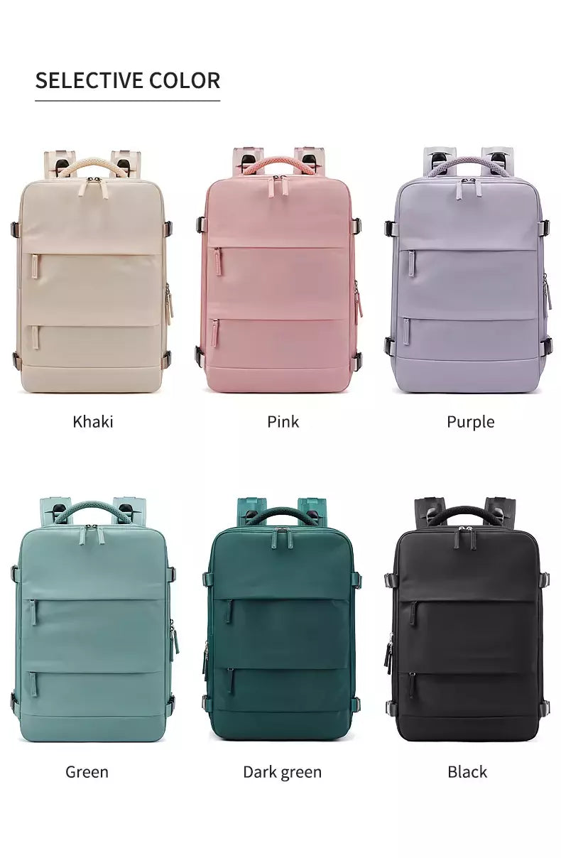 USB Carregamento Laptop Mochila para Mulheres, Mochila Escolar para Adolescente, Saco de Sapato Independente, Saco De Viagem Ao Ar Livre, 15.6";;VERDADEIRO;;"army green