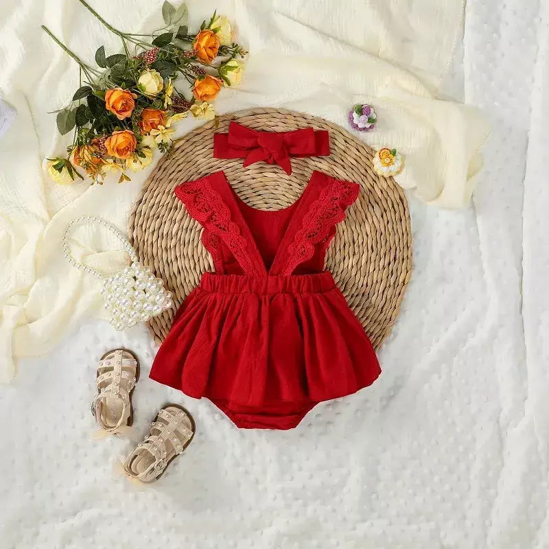 Bebê meninas verão sólido sem mangas 100% algodão gola quadrada vestido infantil de férias macio
