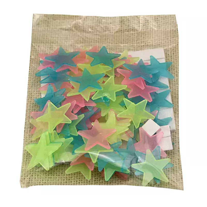 100Pcs Luminous 3D Estrelas Glow In The Dark Adesivos de parede para crianças Quartos de bebê Quarto Teto Home Decor Fluorescente Star Adesivos