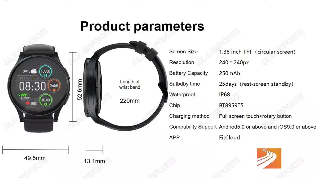 Samsung-Galaxy Smartwatch para homens e mulheres, monitoramento de saúde AMOLED, relógio impermeável, assistente de voz, chamada Bluetooth, relógio inteligente, 2022