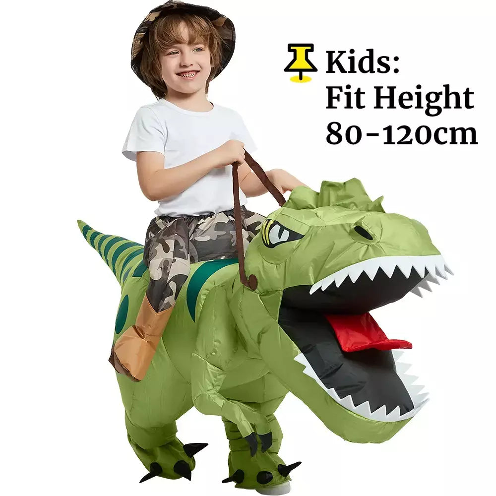 Ride-on traje de dinossauro inflável adequado para festa de halloween ao ar livre atividades pai-filho jogo de rastreamento crianças mascote