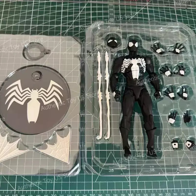 Em estoque brinquedos bagunça homem aranha symbiote spiderman messtoys terno preto vizinho scarlet aranha anime figura de ação presentes brinquedos