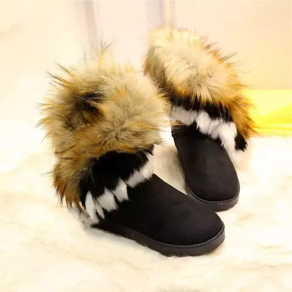 Bota de camurça plataforma feminina, bota casual, botas de neve de algodão luxuoso, nova moda, tendência, inverno