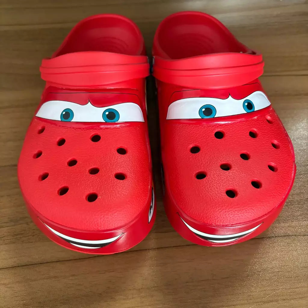 Disney mcqueens pixar dos desenhos animados sólido à prova dwaterproof água chinelos ao ar livre sandálias de areia casual respirável tornozelo-envoltório eva sapatos adultos presentes