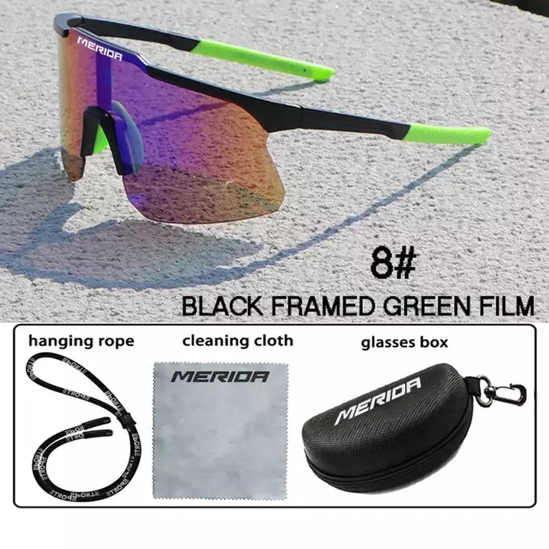 Merida-Óculos de sol para homens e mulheres, óculos esportivos, UV400, óculos de equitação, mountain bike, bicicleta de estrada, lentes ao ar livre com estojo