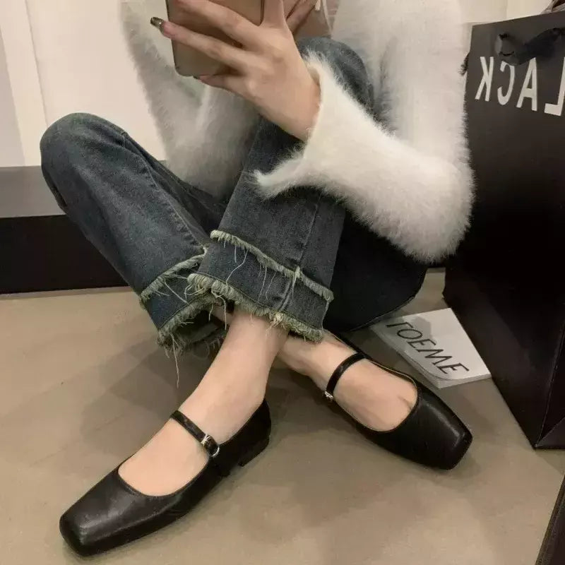 Sapatilhas de bailarina rasas para mulheres, sapatilhas femininas, sapatilhas casuais, sapatos Lolita, sapatilhas ao ar livre, moda primavera, 2021