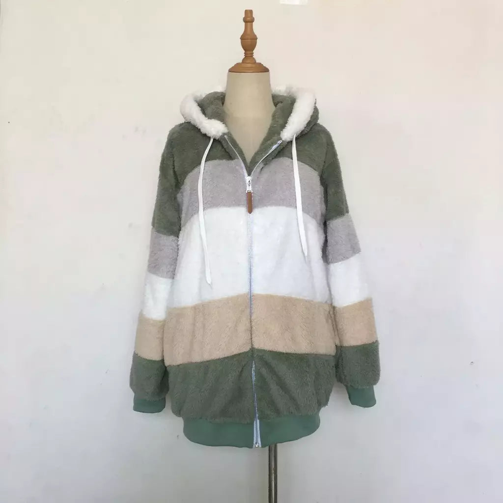 Casaco de capuz extragrande feminino com bolsos macios, streetwear quente, casaco solto, Lady Outerwear, outono, inverno, novo, 2023
