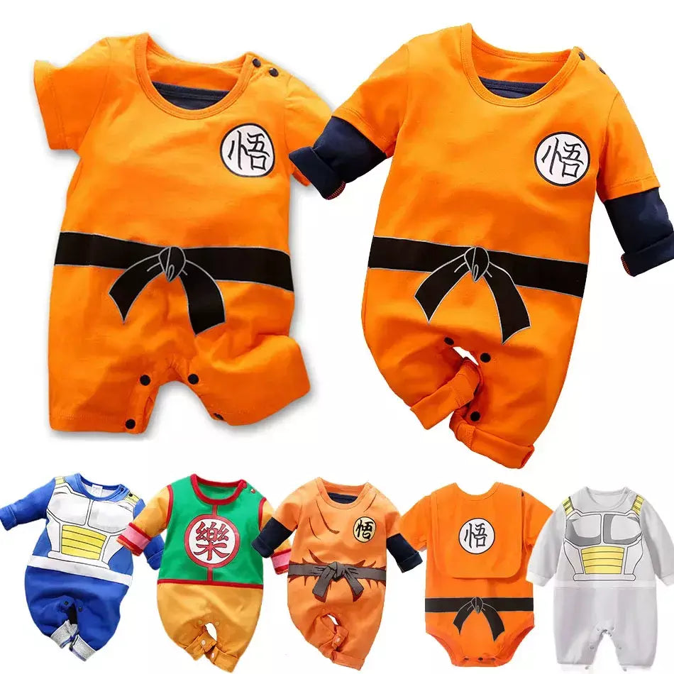 Bebê anime roupas vegeta macacão recém-nascido kuririn roshi roupa de treinamento infantil crianças halloween dos desenhos animados cosplay traje macacão