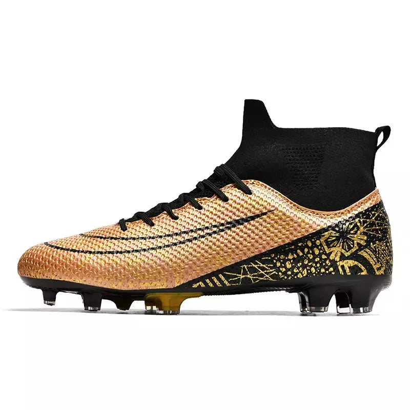 Botas de futebol masculinas longas, grama artificial, tênis de futsal, esportes ao ar livre, crianças, tênis de futebol para meninos, original, sociedade