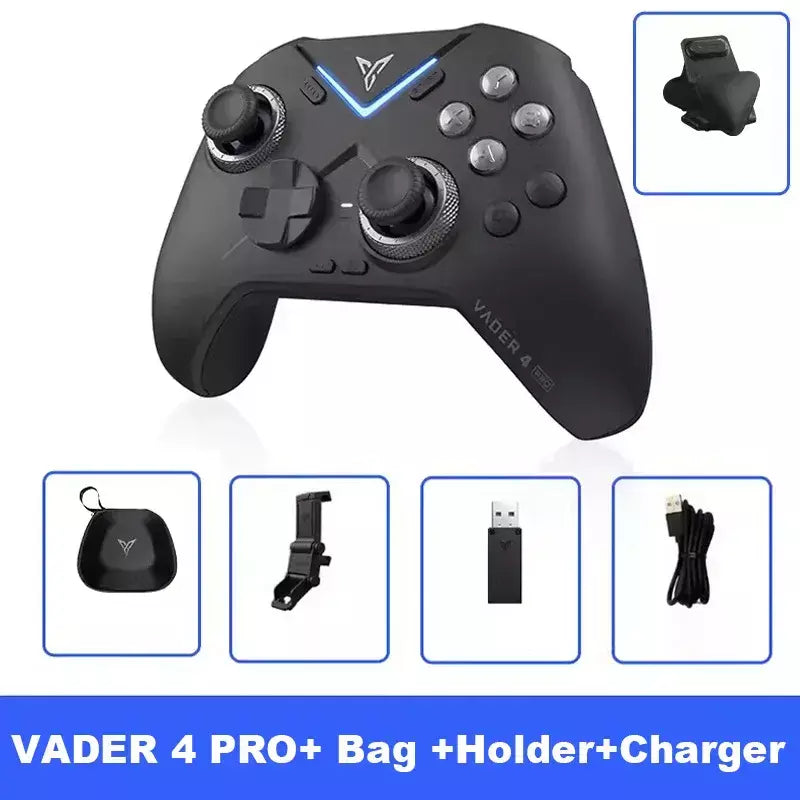 Flydigi Vader 4 Pro Controlador Interruptor de gatilho de vibração 1000Hz Alça de jogo sem fio Suporte PC/Switch/Mobile/TV