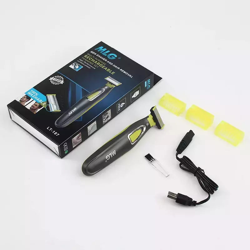 Barbeador elétrico sem fio para homens, aparador de barba profissional, barbeador recarregável USB, máquina de barbear para rosto e cabelos masculinos
