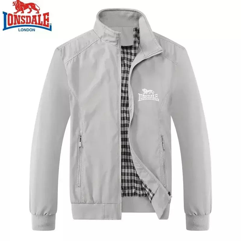 LONSDALE-Jaqueta Bomb bordada slim fit masculina, Gola de Beisebol, Alta Qualidade, Moda Casual, Primavera e Outono, M-6XL