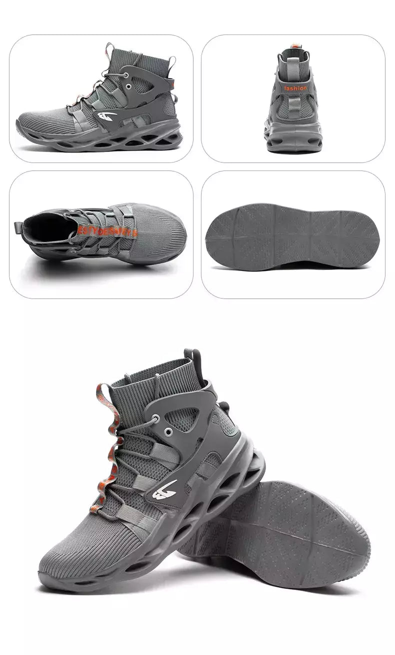 Tênis masculinos leves à prova de punção, sapatos de aço, botas indestrutíveis