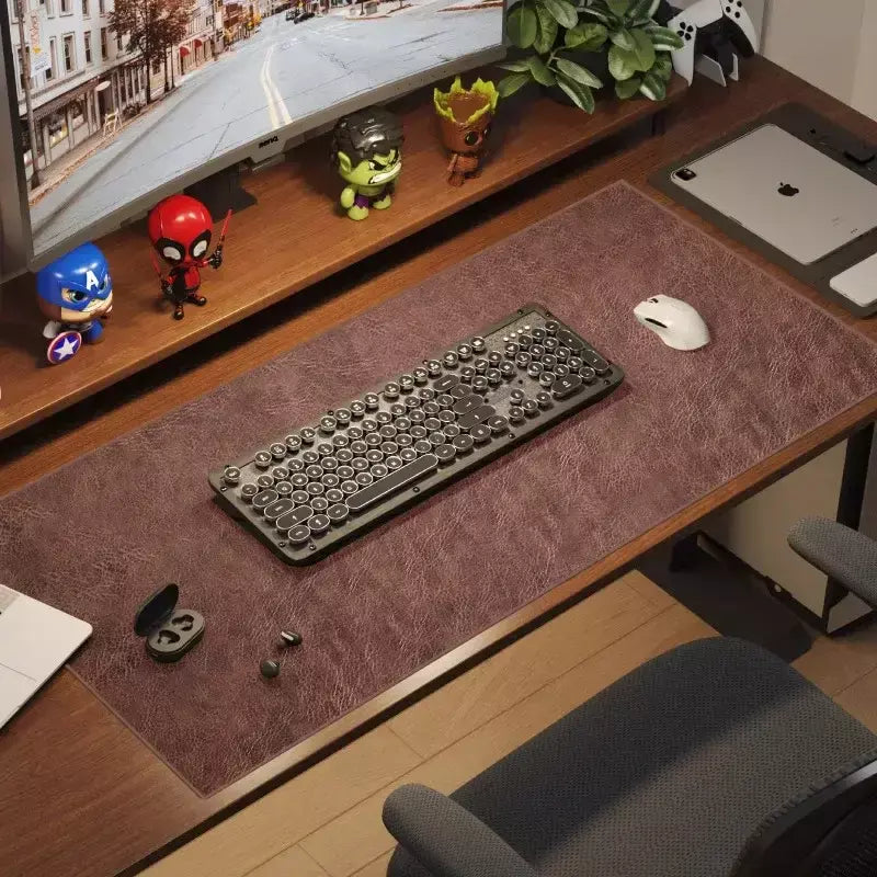 Retro mousepad grande mouse pad impermeável antiderrapante camurça do plutônio tapete de mesa teclado do computador tapetes de mouse acessórios de jogos