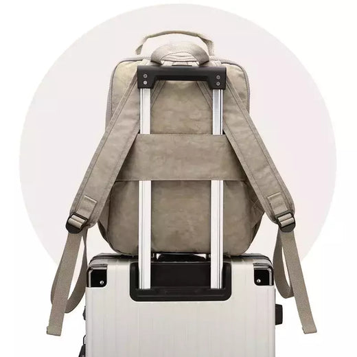 Mochila impermeável de nylon para homens e mulheres, mochila leve para laptop,