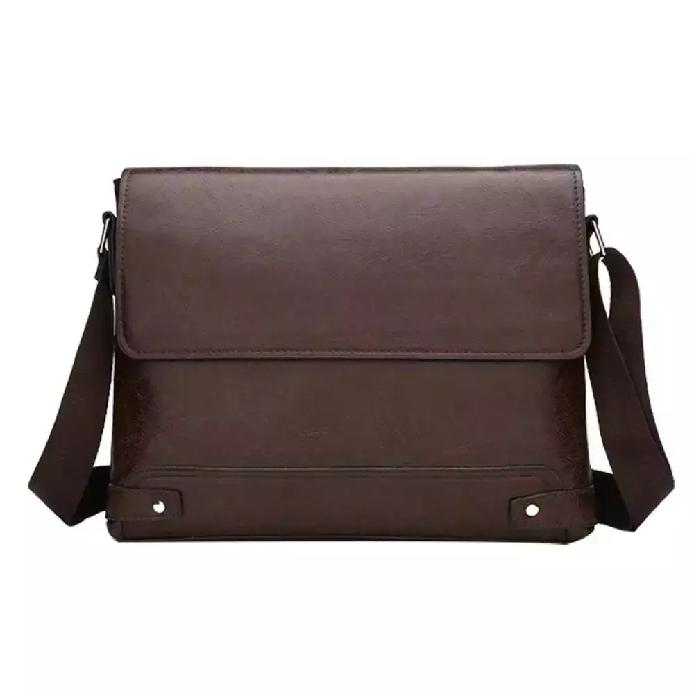 Maleta de couro PU para homens, sacola nova, bolsa de computador retro, designer lateral, bolsa crossbody mensageiro, bolsa de ombro portátil
