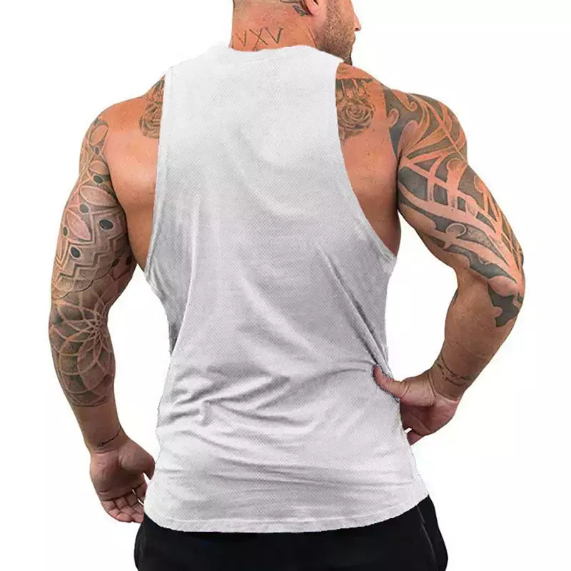 Quick Dry malha ginásio t-shirt dos homens, colete muscular respirável, moletom de jogging, Indoor Exercício, Fitness, ao ar livre