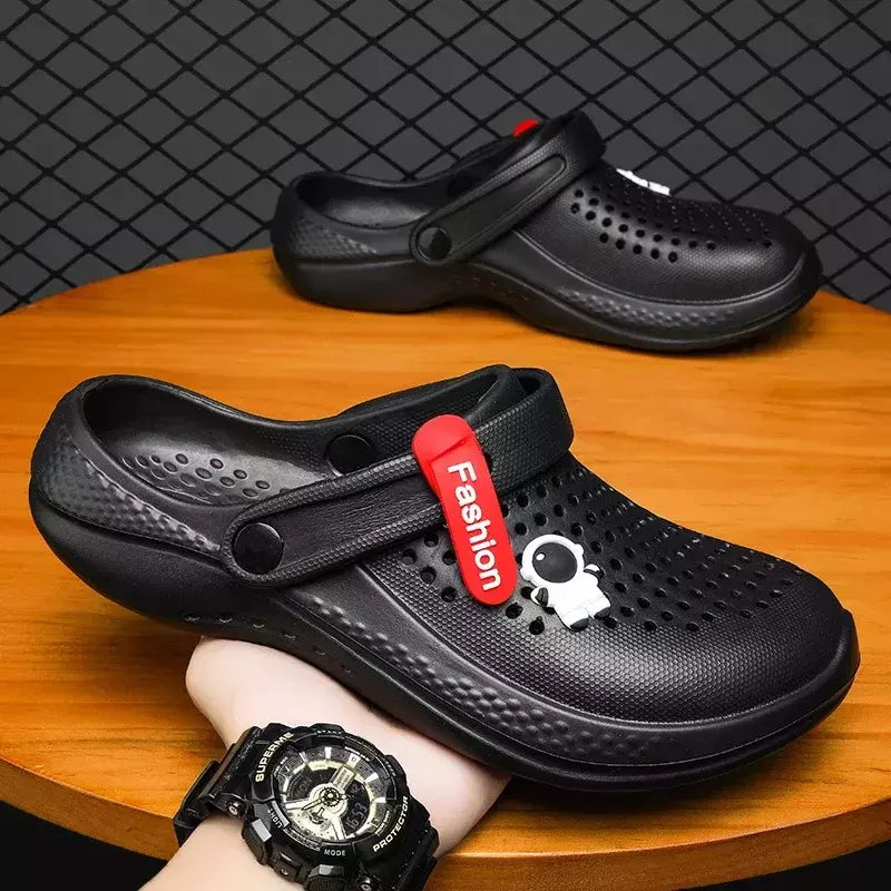 Chinelos leves e respiráveis EVA, sapatos masculinos de jardim, tamancos de casais, sapatos casuais de praia, sandálias ao ar livre, moda, novos