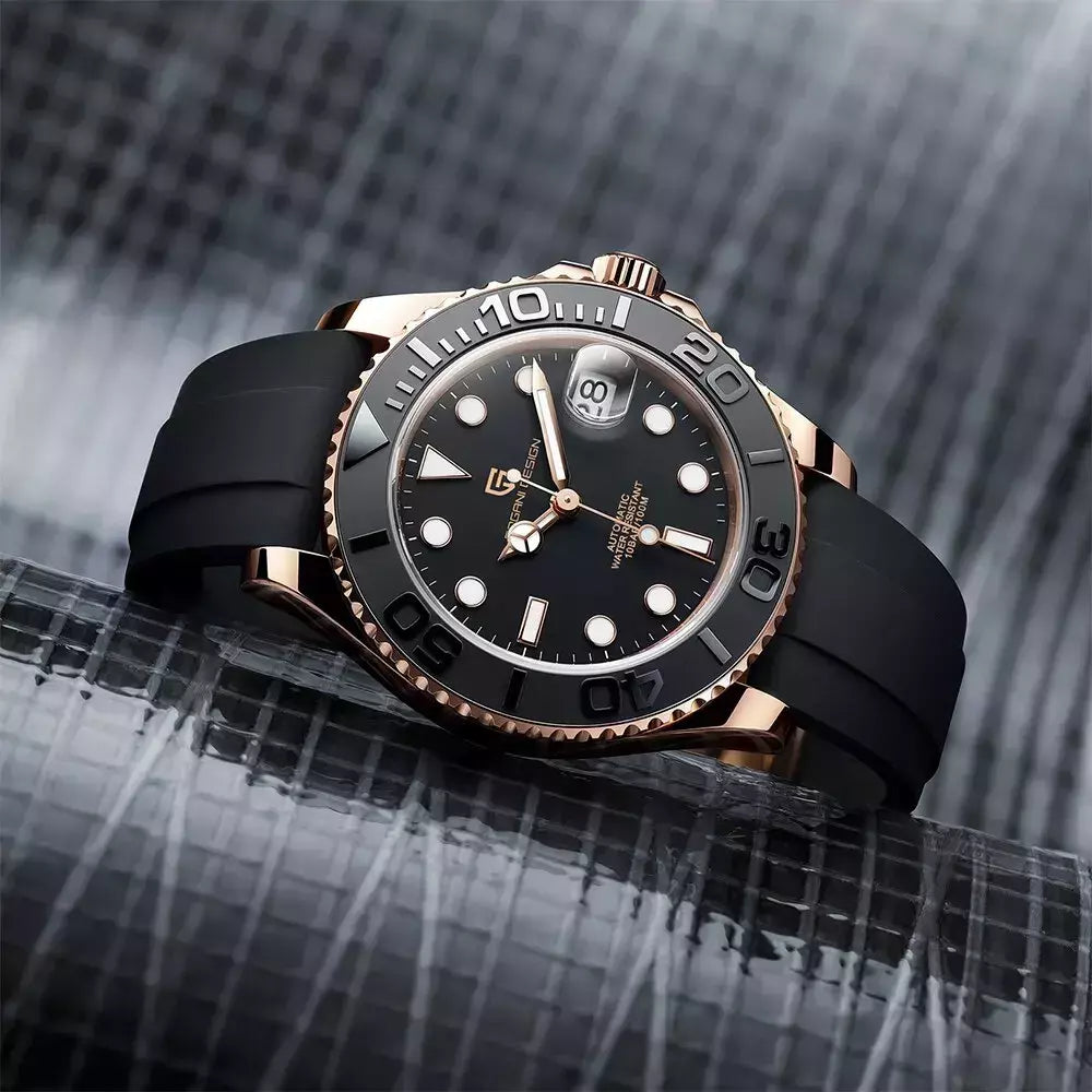 Pagani design esportes masculino relógio de pulso mecânico safira luxo relógio automático para homem aço inoxidável à prova dwaterproof água
