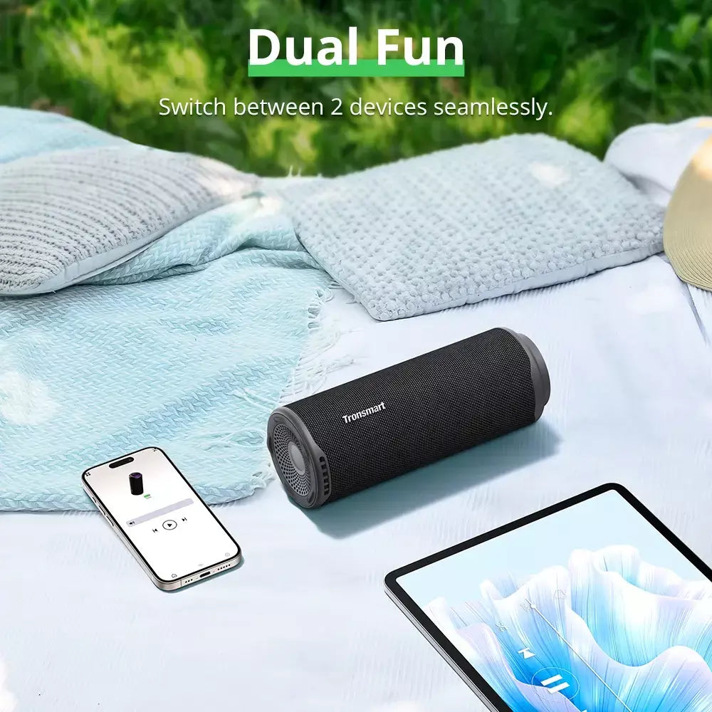 Tronsmart T8 caixa de som bluetooth portátil, Alto-falante Bluetooth 40W Alto-falante portátil externo com graves profundos, SoundPulse, IPX7 à prova d'água, controle de APP, para camping