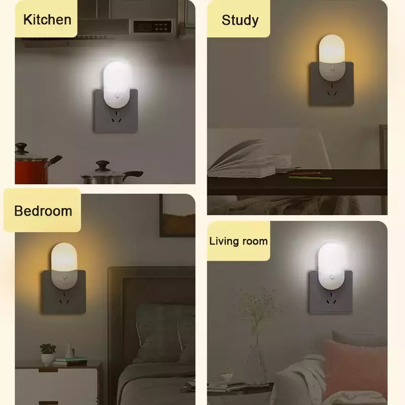 Lâmpada de cabeceira LED Mini Night Light, EU, EUA Plug, Proteção para os olhos, Uso para Quarto, Sala de estar, Alimentação do bebê