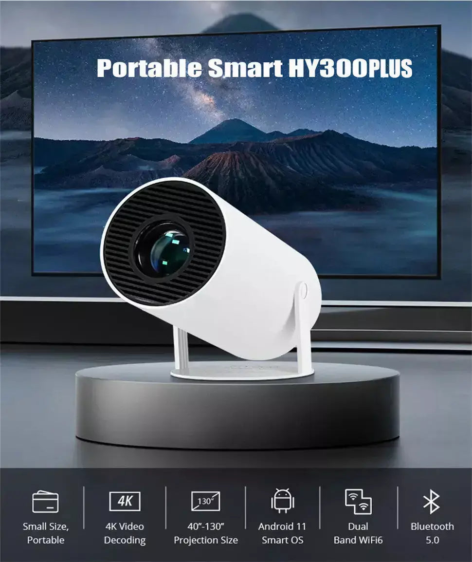 Ditong hy300 plus hd projetor portatil 4k 1280x720p android wifi led vídeo cinema em casa telefone mini jogos projetor filme
