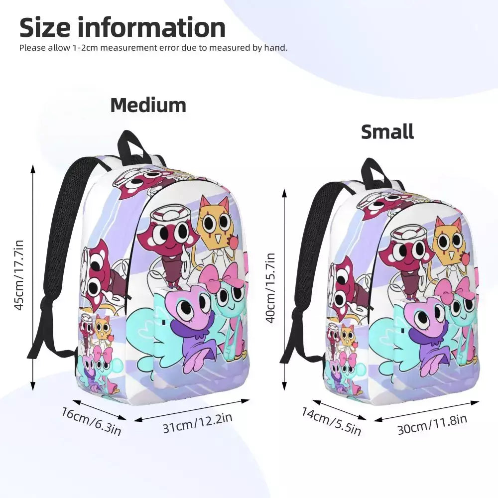 Mochila fofa Dandys World para homens e mulheres, legal, estudante, trabalho, mochila, jogo, laptop, bolsa de ombro ao ar livre