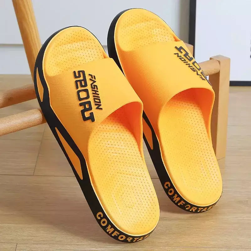 Chinelos de verão para homens e mulheres, sandálias antiderrapantes para banheiro, interior e casa, sapatos de casal na moda