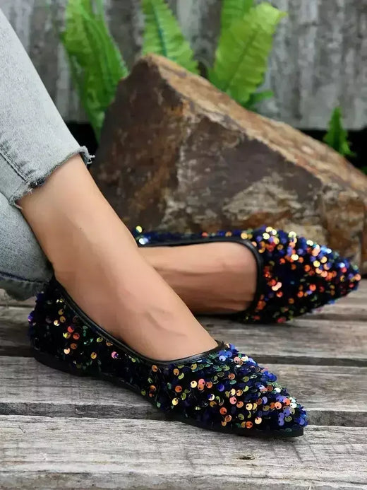 Apontou Toe Bling flats sapatos femininos, sapatos de caminhada casual, sandálias de primavera, marca de moda feminina, novo