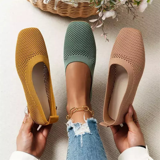 Sapatos baixos para mulheres, sapatos baixos, cabeça redonda, sólido, boca clara, malha doce, respirável, grande, solteiro, primavera, outono, moda, 2022