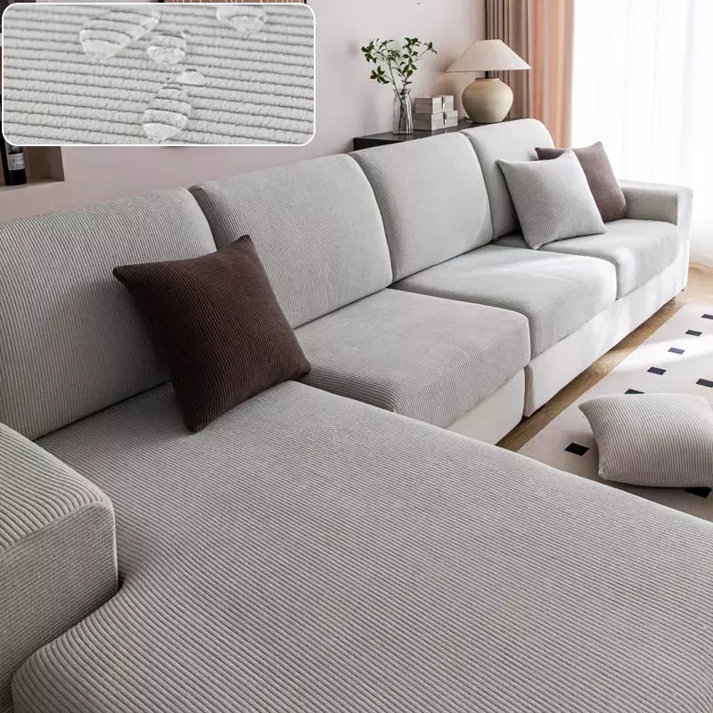 Capa de sofá à prova d'água, luxuosa, elástica, ajustável, para sala de estar, 1, 2, 3, 4 lugares, em forma de l, conjunto completo