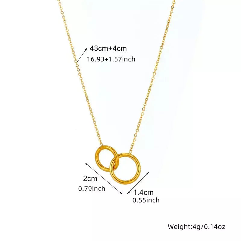 Dieyuro 316l aço inoxidável simples coração amor circular borla colar senhora tendência moda clavícula corrente jóias presente glamouroso
