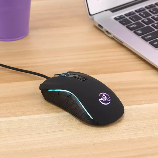 Escolha popular HXSJ A869 óptico ergonômico RGB ABS ajuste de resolução de 4 níveis mouse para jogos com fio para laptop e PC