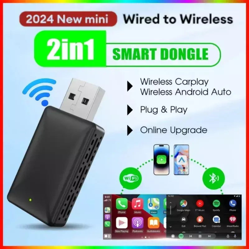 Carplay android auto adaptador sem fio para toyota mazda nissan camry suzuki subaru citroen audi mercedes kia ford opel spotify bt