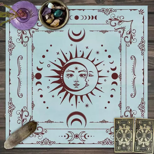 Toalha De Mesa De Tarô Com Seu Poder, Em Forma De Serpente, Estampa Floral e Vegetal, Toalha De Mesa Astrologia, Decoração De Altar, 1Pc