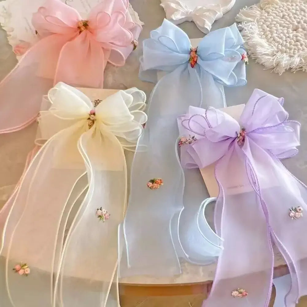 Coreano crianças trançado hairpin bordado floral acessórios de cabelo princesa menina rabo de cavalo cocar clipe superior para crianças