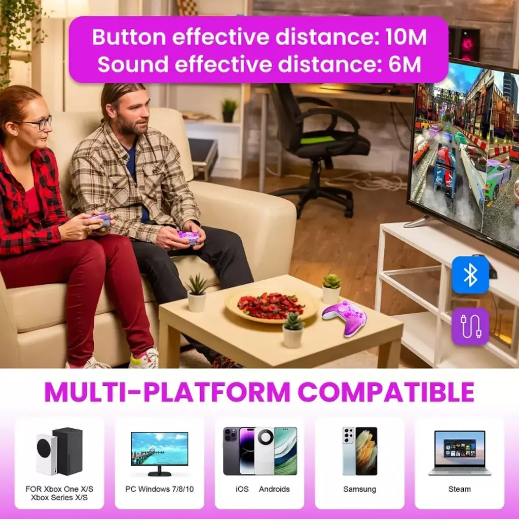 Controlador sem fio para xbox one/série s/x/pc console gamepads dupla vibração jogo joystick com efeito hall rgb 6 eixos giroscópio func