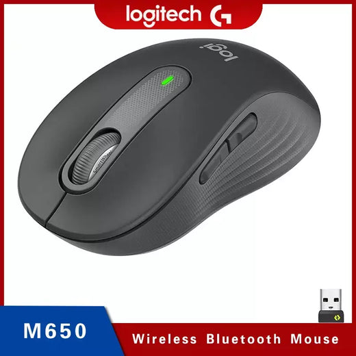 Logitech m650 mouse sem fio bluetooth original, clicos silenciosos para pc/mac/multi-dispositivo/chromebook, escritório, laptop, tecnologia de sensor