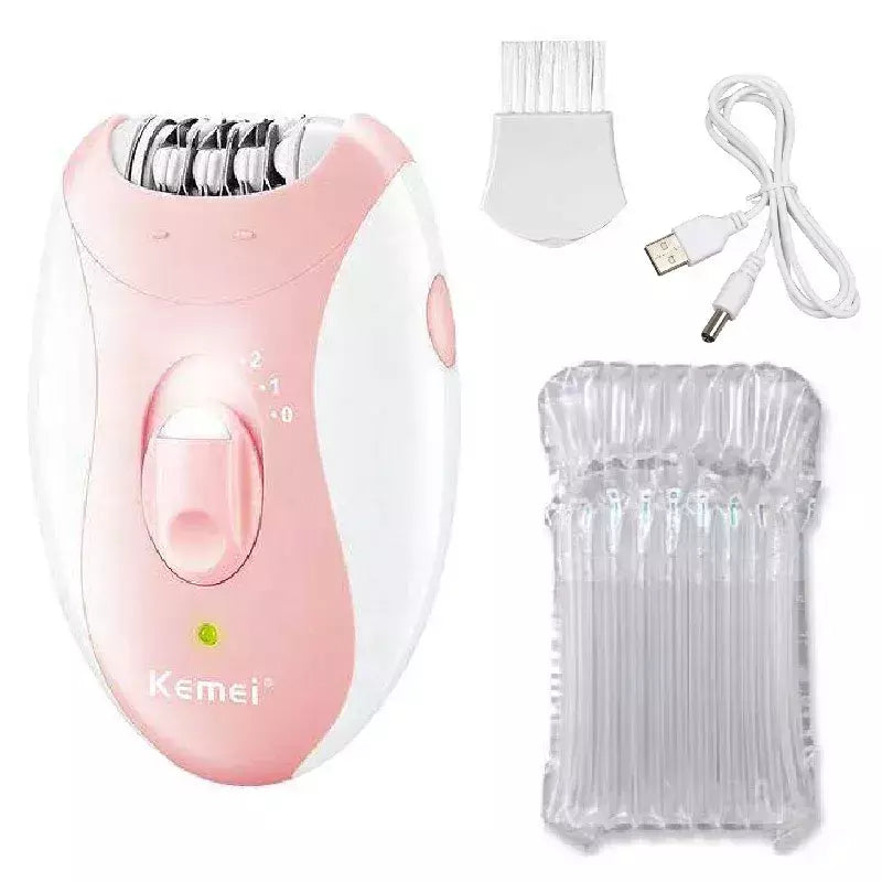 Kemei-Depiladora Elétrica Recarregável para Mulheres, 4in 1, Depilação Facial do Corpo, Aparador de Biquíni para Pernas, axilas